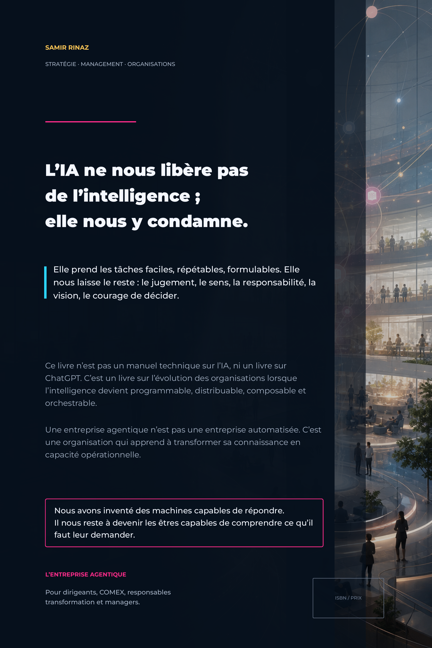 Quatrième de couverture du livre L'Entreprise Agentique